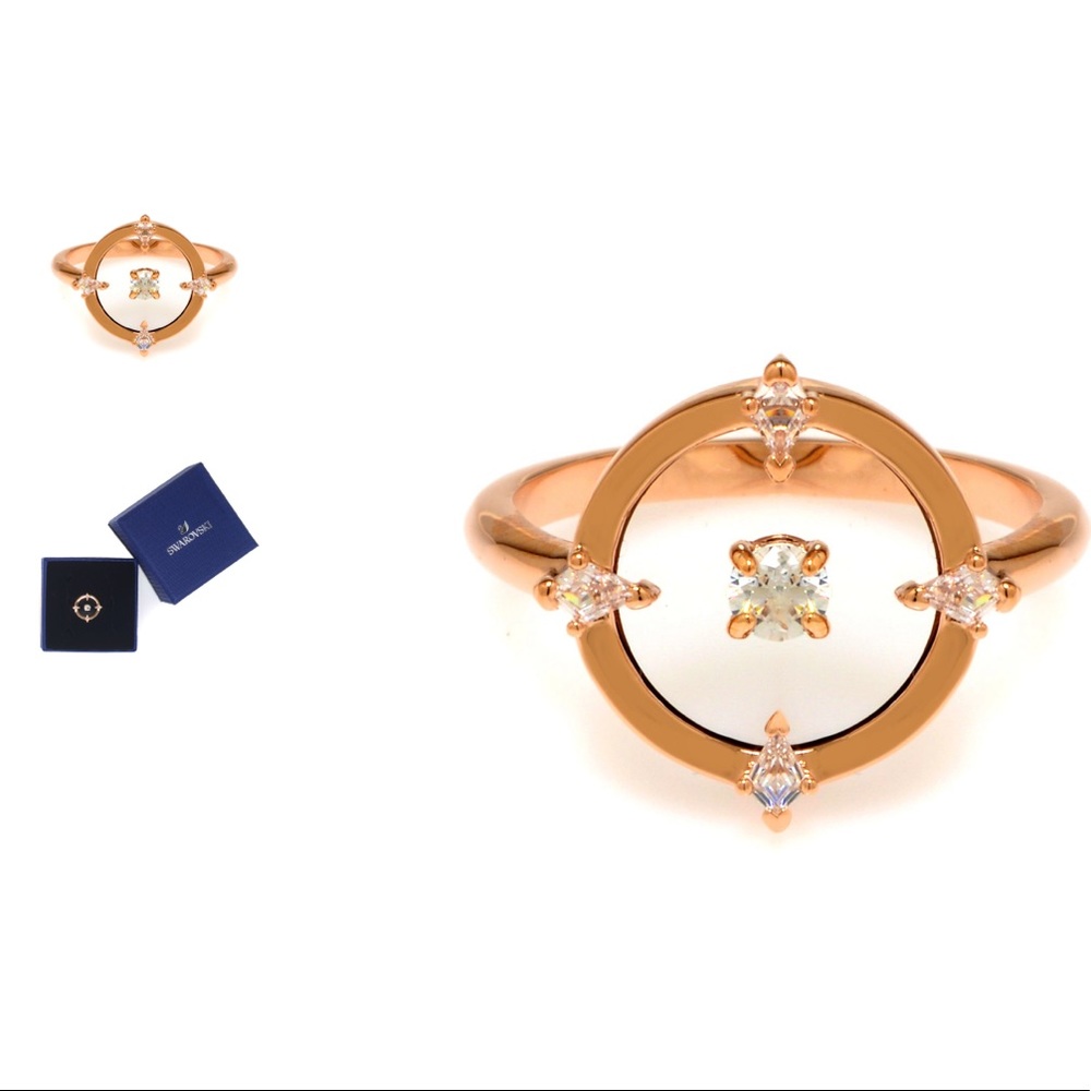 New Swarovski North Motif Rose-gold tone plated ring - Picture 5 of 11
